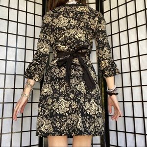 Black and Gold Button Down Dress